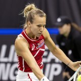 Viktorija Golubic n'a pas tenu la distance face à Magda Linette. KEYSTONE/SALVATORE DI NOLFI